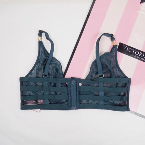 nwt Victoria's Secret sheer mesh strappy bralette with velvet logo print - Picture 4 of 7